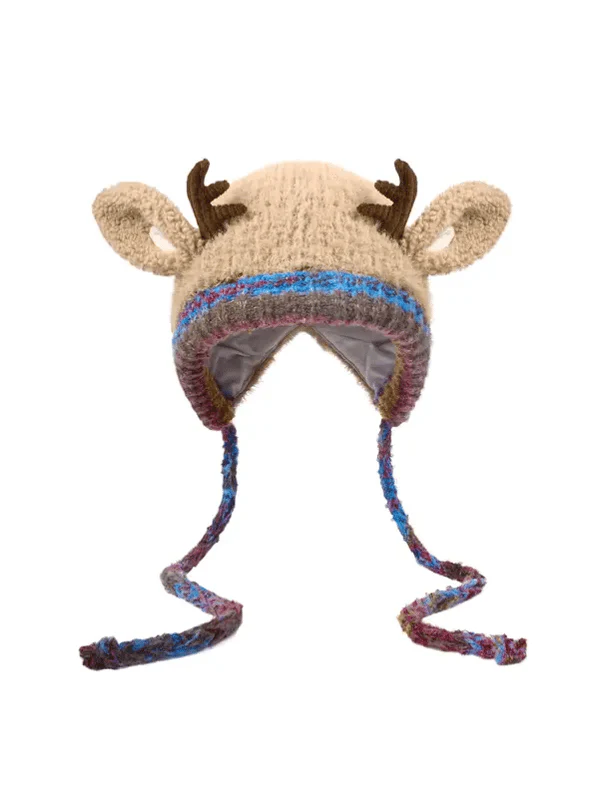 🔥 Warm Fluffy Christmas Reindeer Antler Hat | Cute 2-in-1 Wear - Image 8
