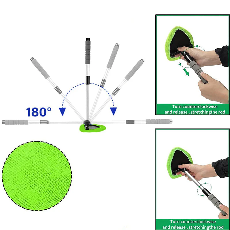 Windshield Cleaning Tool Set with Extendable Handle - Image 2