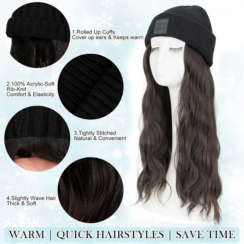 Women's Knitted Cap Wigs - Image 3