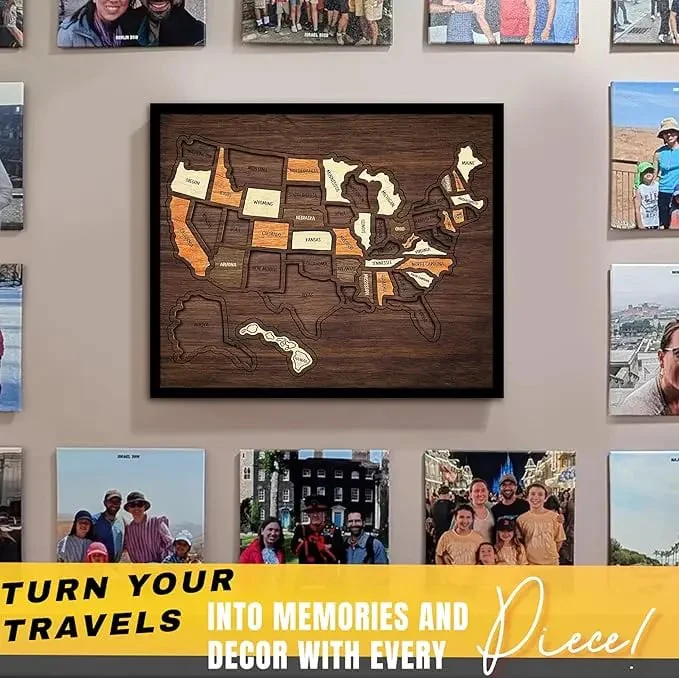 Wooden USA Travel Map Puzzle🧩 - Image 4