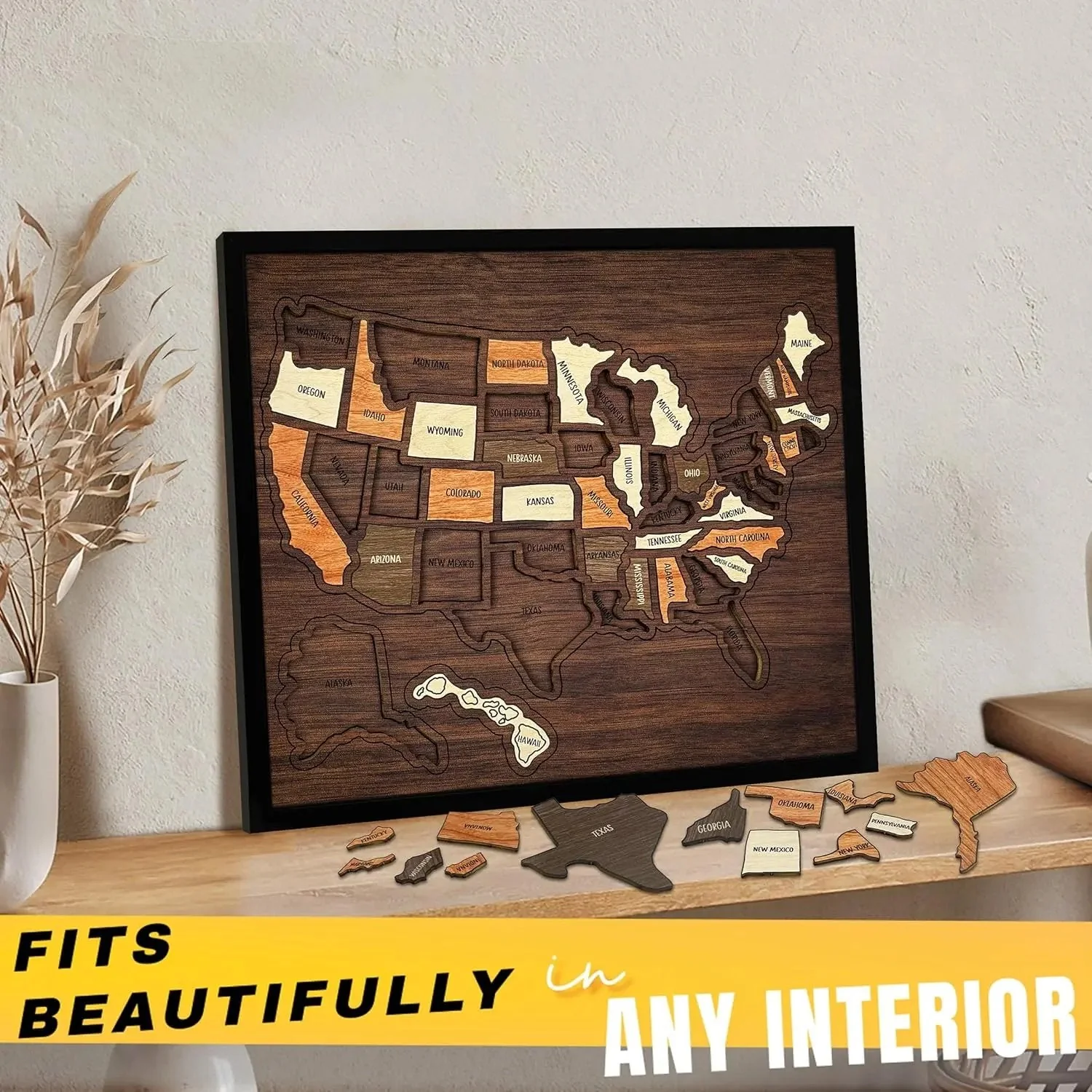 Wooden USA Travel Map Puzzle🧩 - Image 7