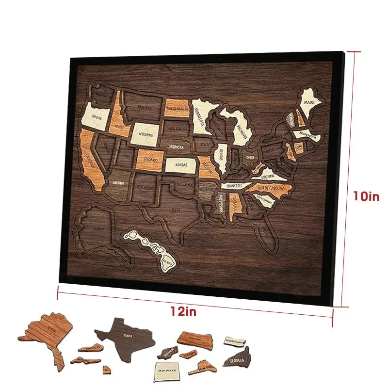 Wooden USA Travel Map Puzzle🧩 - Image 8